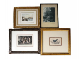 ANTIQUE 19TH CENTURY PRINTS FRAMED AND SIGNED